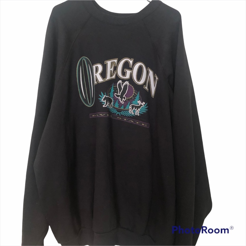 *SOLD* Vintage 90’s Oregon crewneck black sweatshirt size 4x